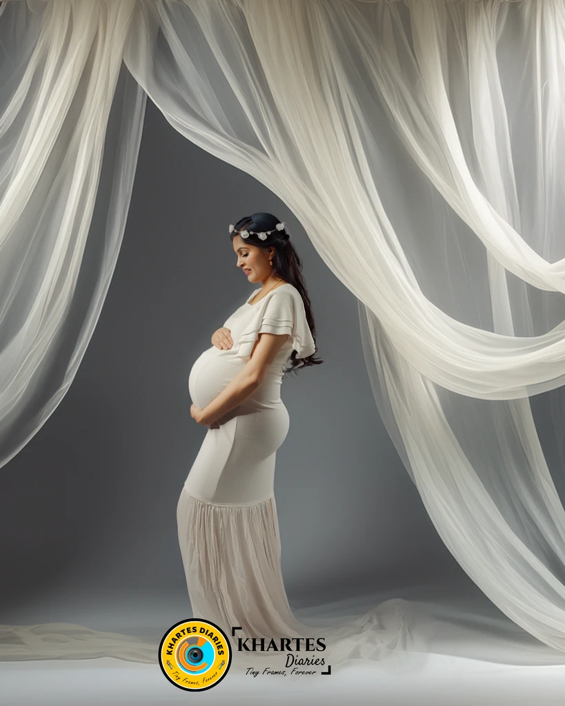 white maternity gown elegance Patiala
